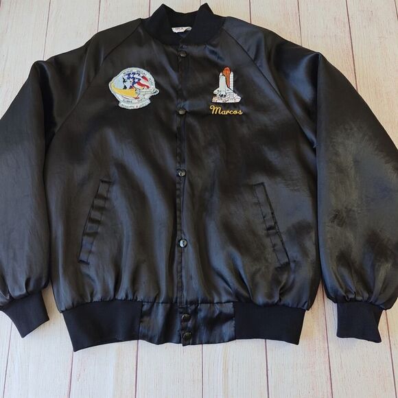 Vintage West Ark NASA Palmdale Mod Team patch bomber jacket sz L - Picture 3 of 10